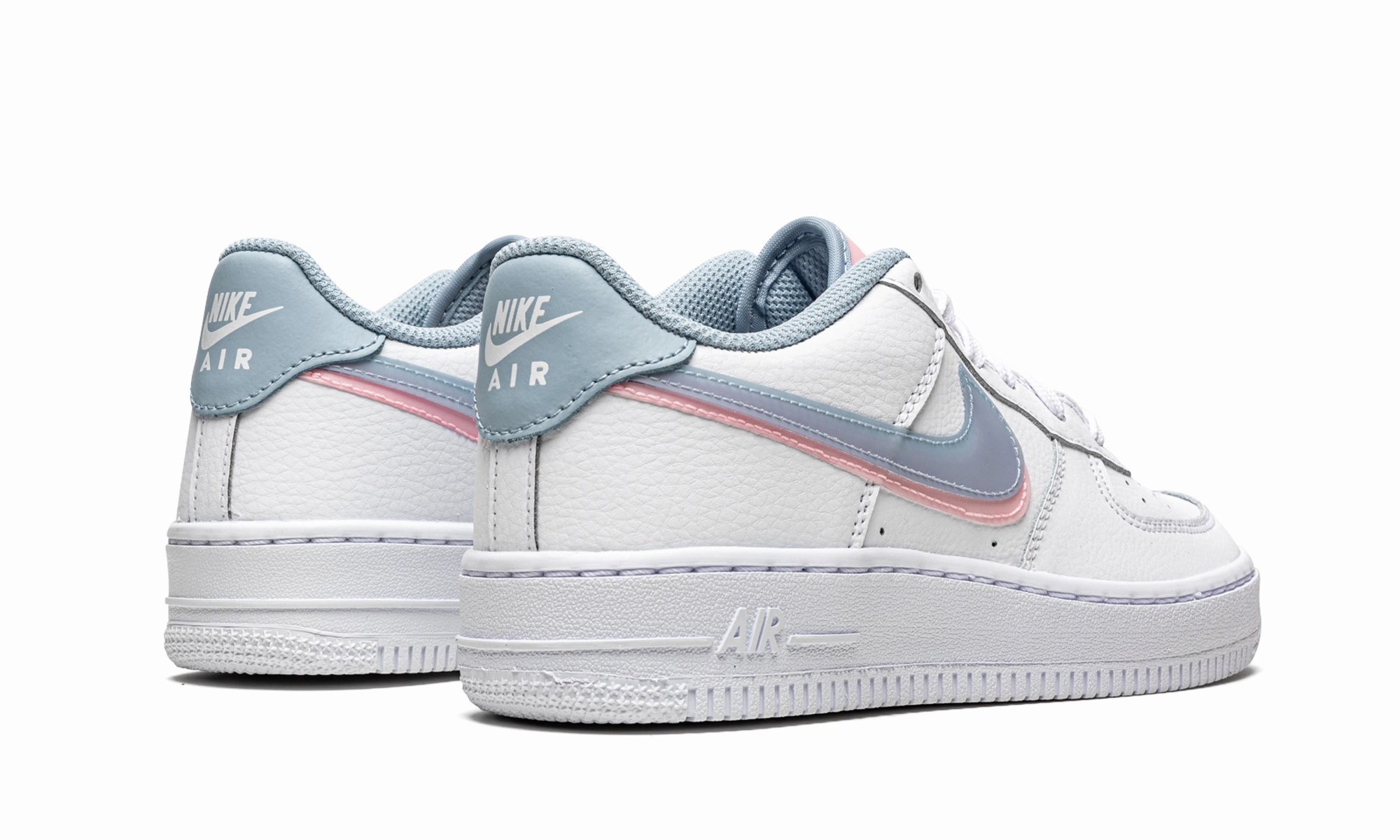 daily runner night stroll Air Force 1 LV8 GS "Double Swoosh - White / Blue / Pink"