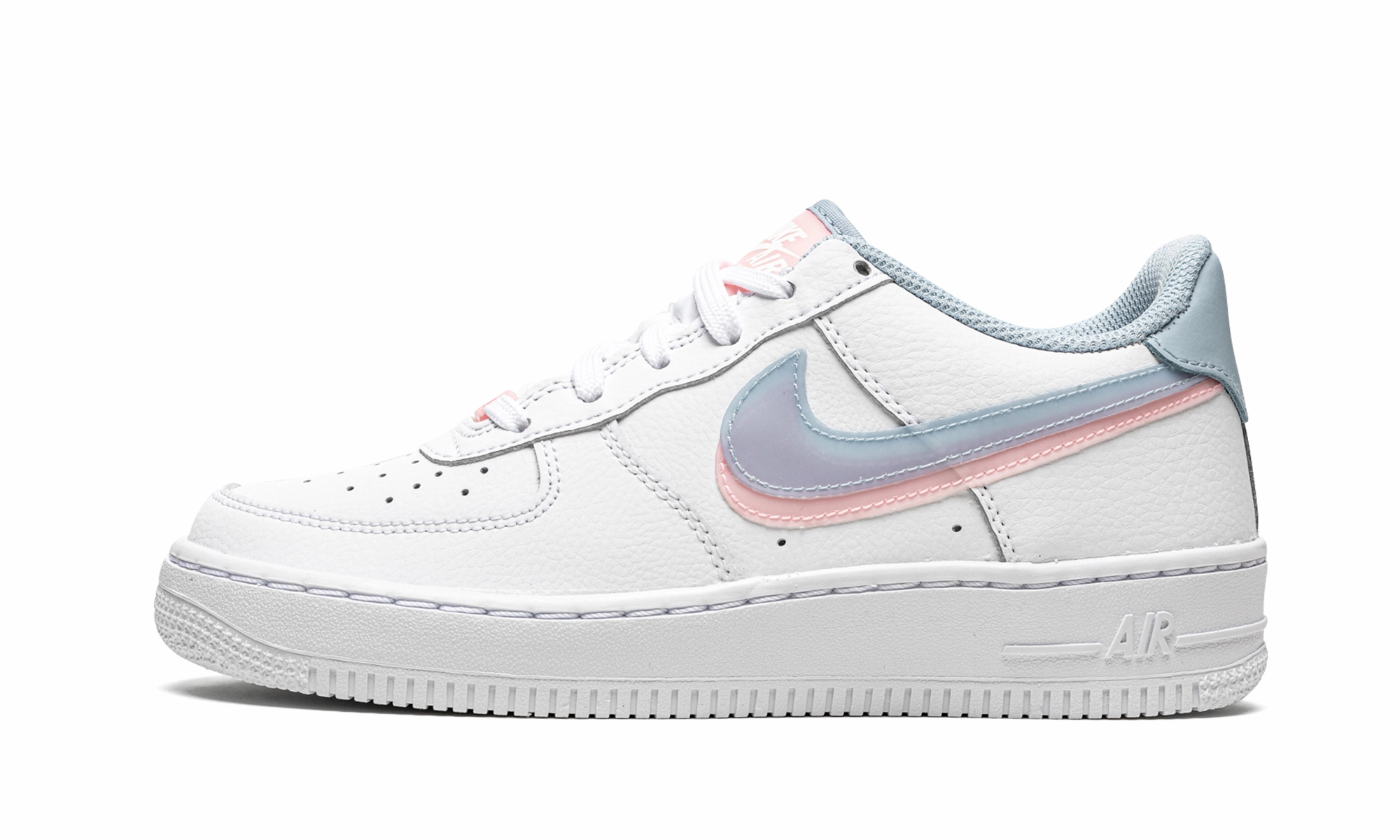 Air Force 1 LV8 GS "Double Swoosh - White / Blue / Pink" Bright Accents On demand
