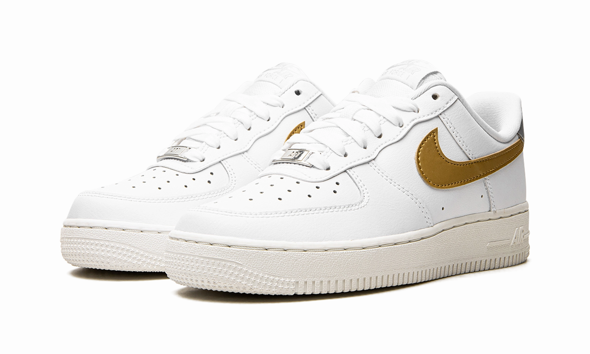 Outdoor Sport AIR FORCE 1 MNS WMNS "White / Gold / Silver"