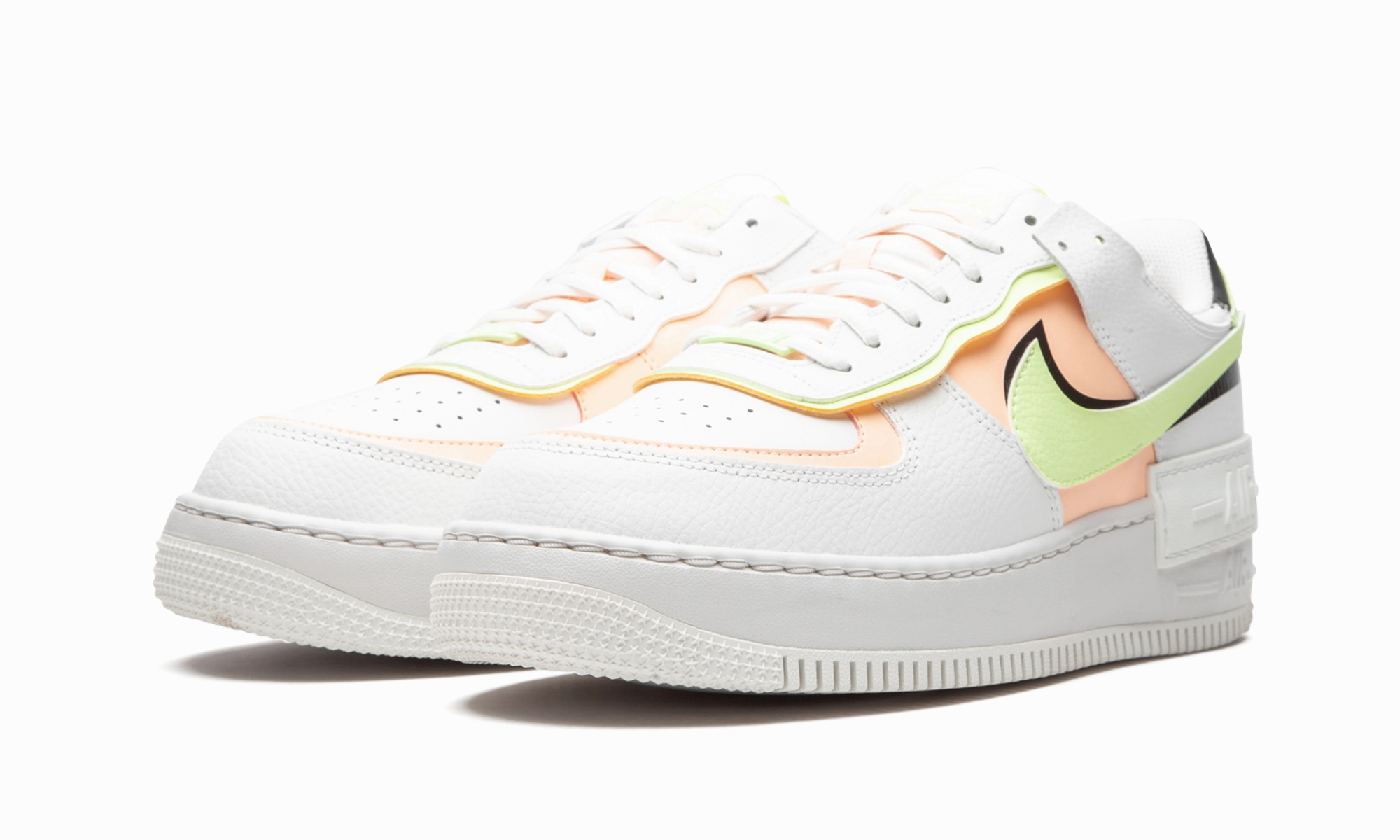 Morning Pace AIR FORCE 1 SHADO MNS WMNS "White / Barely Volt / Crimson Tint"