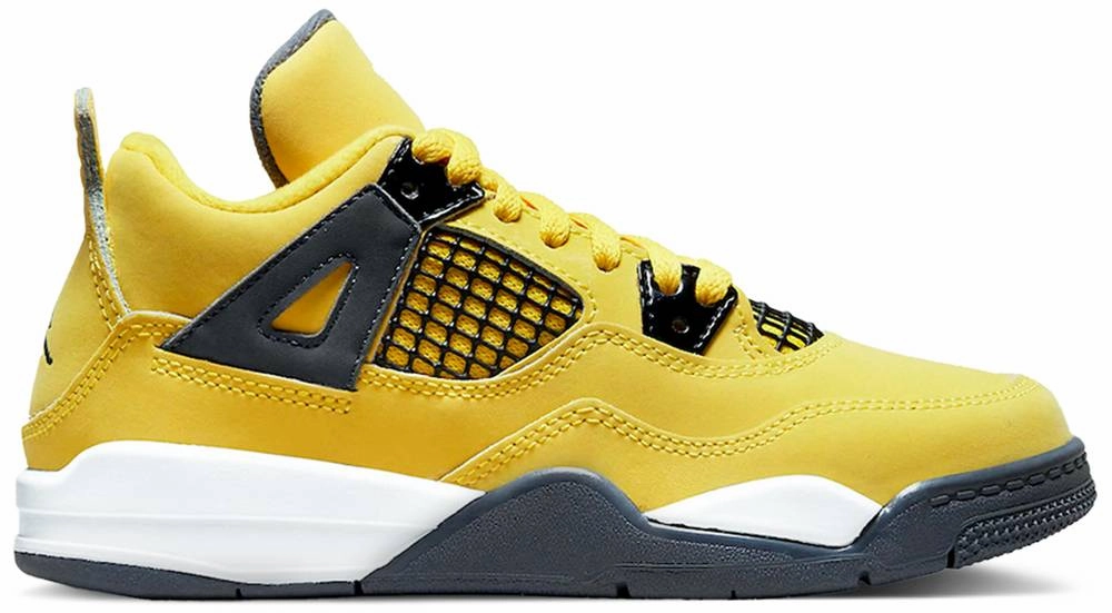 Breathable Upper Ultra-soft fit Air Jordan 4 Retro Preschool Size 'Lightning' 2021 - BQ7669 700