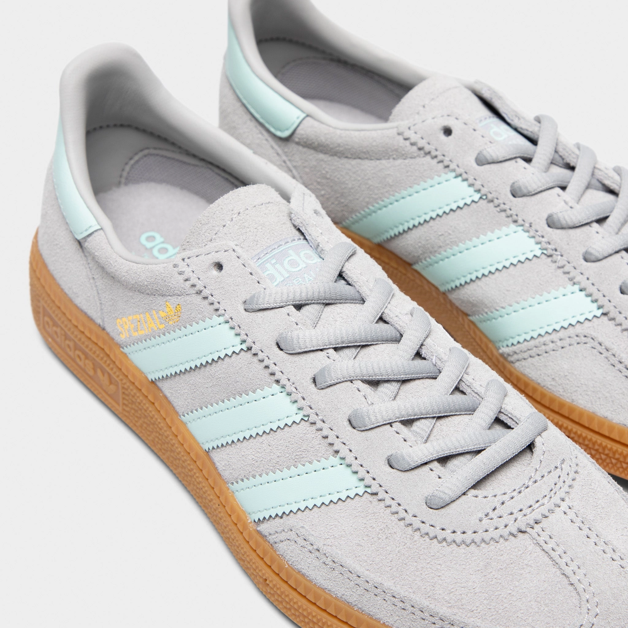 adidas Originals Juniors' Handball Spezial J Grey / Halo Mint - Gum Contoured Support