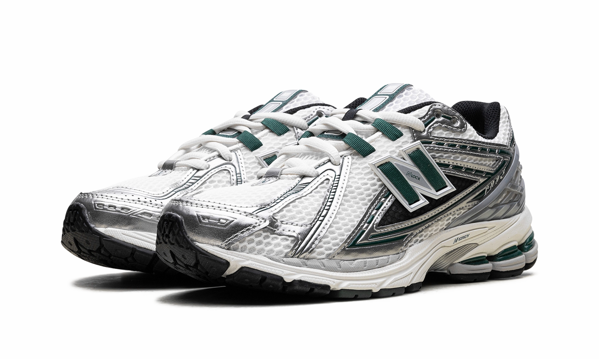 Non Restrictive Footbed 1906R "Silver Metallic Nightwatch Green"