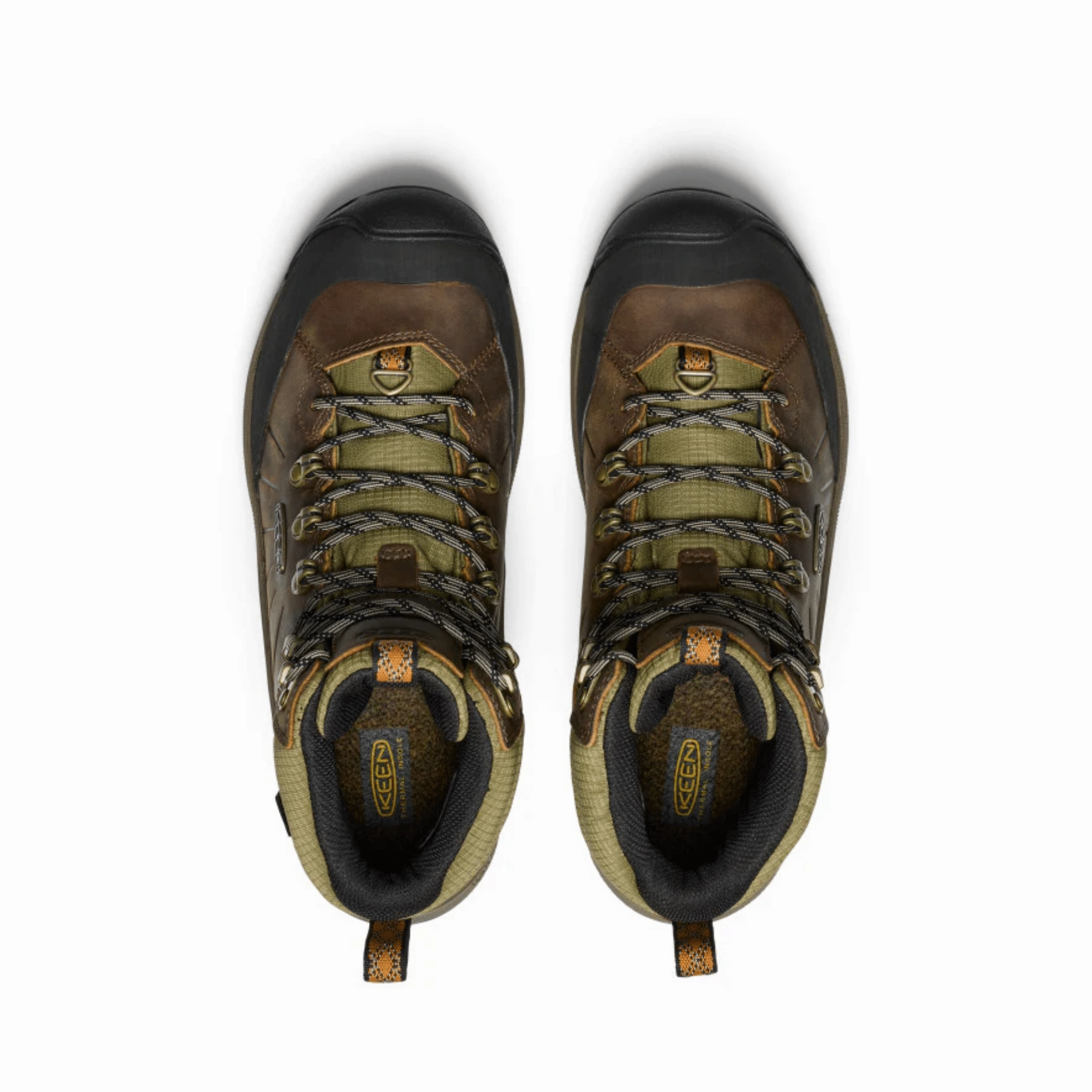 KEEN Men's Revel IV Polar Waterproof Winter Boots - Bison/Orange Pepper Long Haul Seamless Comfort Rural Traveler