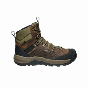 KEEN Men's Revel IV Polar Waterproof Winter Boots - Bison/Orange Pepper Minimal Profile