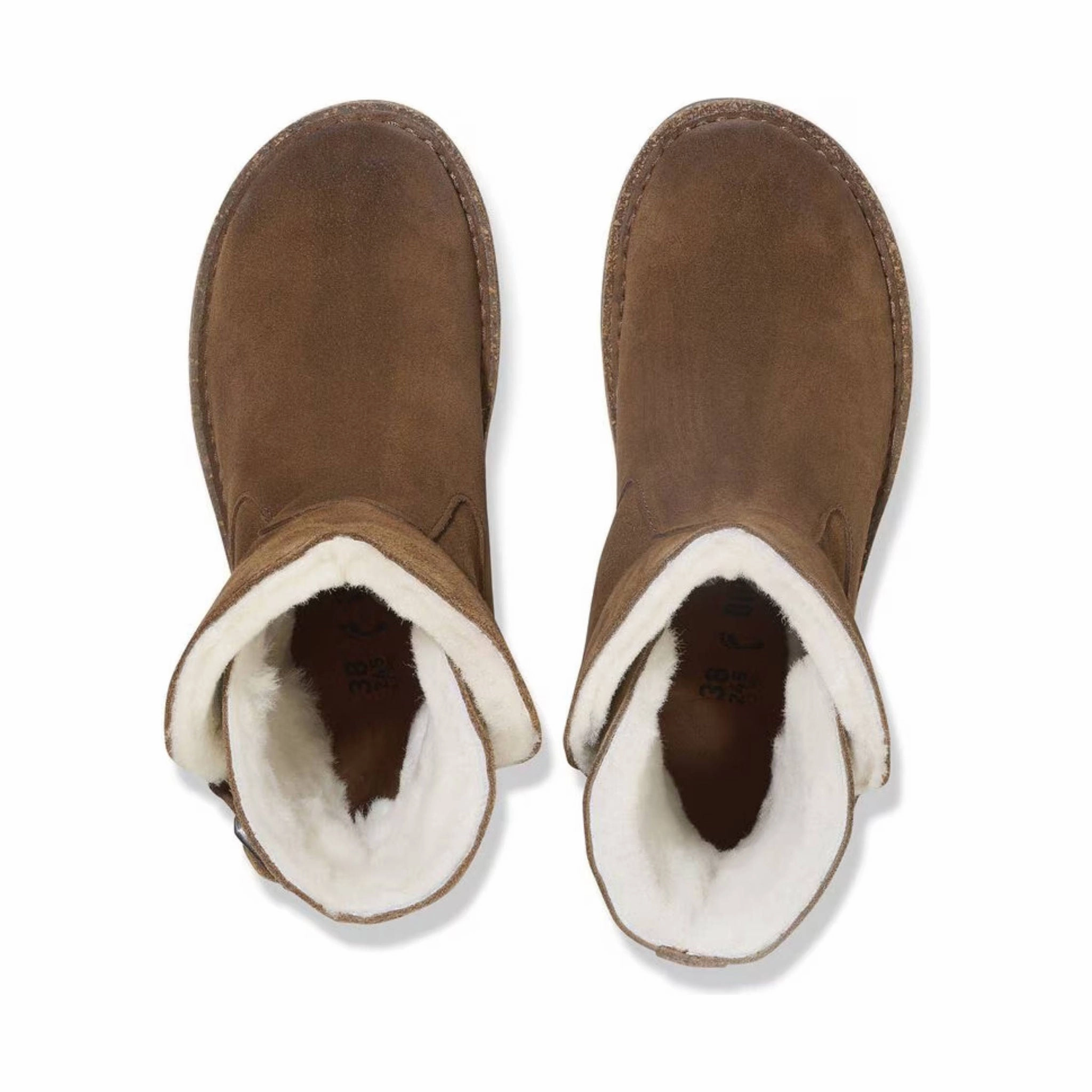 Shock Absorbing Remote Hiking Birkenstock Uppsala Shearling Suede Boots - Dark Tea