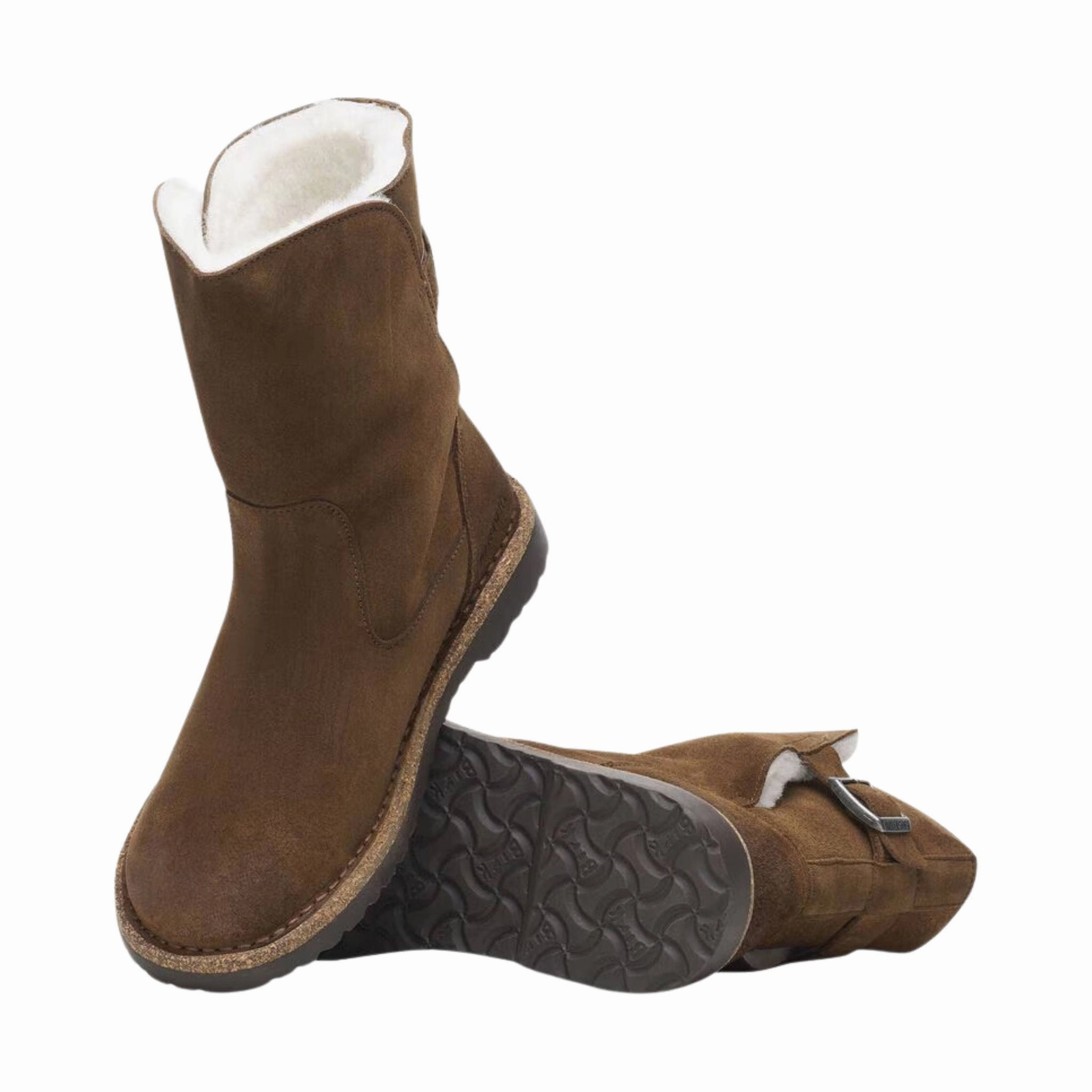 Dance Edge Birkenstock Uppsala Shearling Suede Boots - Dark Tea