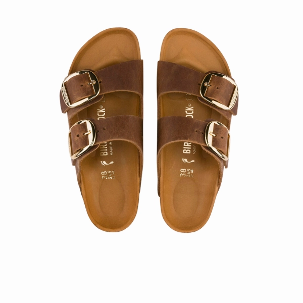 Arch Ease Microfiber Lining Birkenstock Women's Arizona Big Buckle Cognac