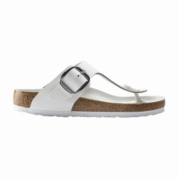 Weather Easy Impact Dispersing Structure Birkenstock Women's Gizeh Big Buckle Leather White