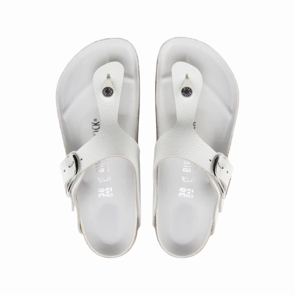 Foot Support Easy Lock Birkenstock Women's Gizeh Big Buckle Leather White