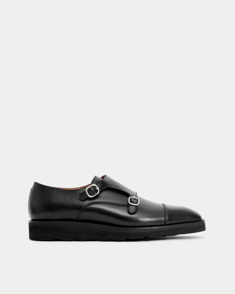 Black Lightweight Monk Strap Shoe Ease Motion Urban Edge