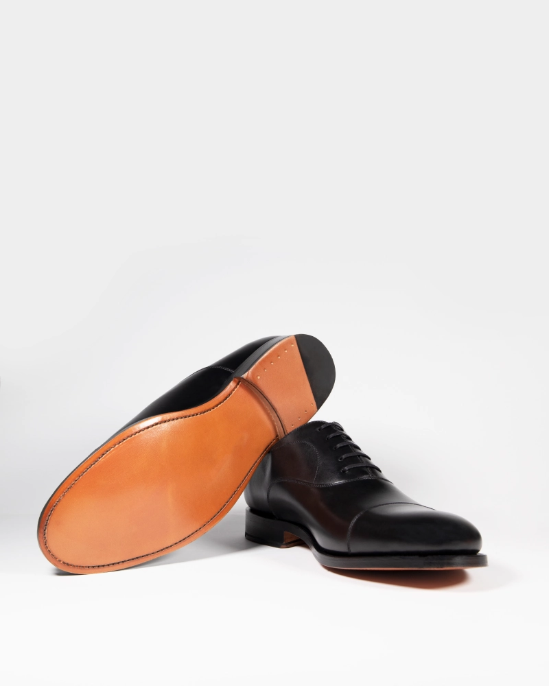 Road Ready Breezy Fit Black Oxford Dress Shoe with Leather Soles