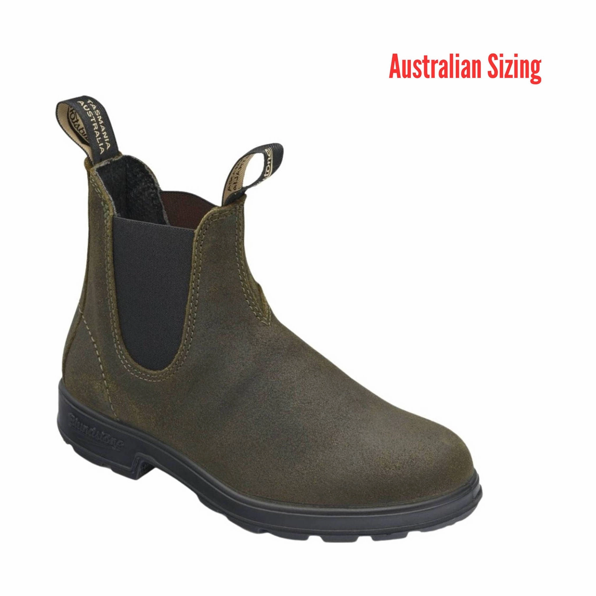 Blundstone Original Suede Boots - Dark Olive All Weather Rural Traveler Stable Support Mountain Hike