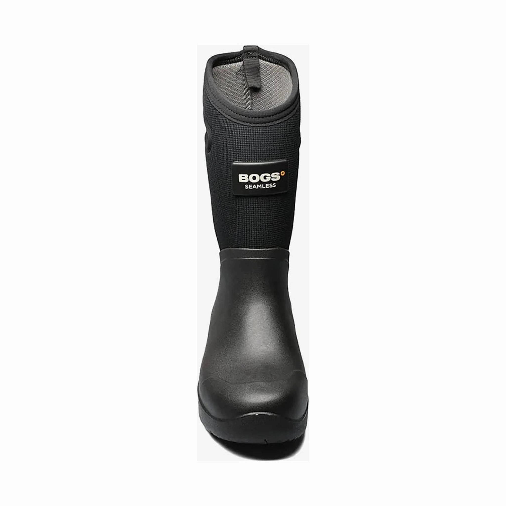 Bogs Men's Bozeman Tall Rain Boot- Black Dynamic Cushioning heel cup