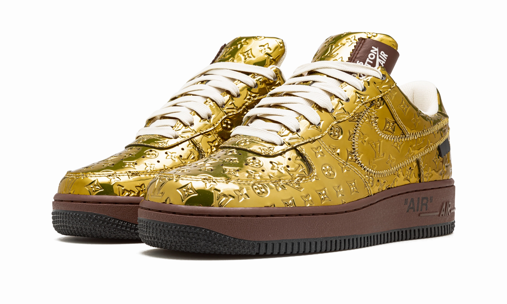 Shop Day Run Light Louis Vuitton Air Force 1 Low "Virgil Abloh - Metallic Gold"