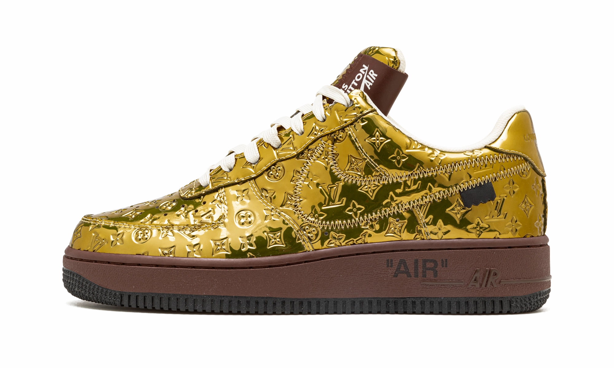 foldable Louis Vuitton Air Force 1 Low "Virgil Abloh - Metallic Gold"