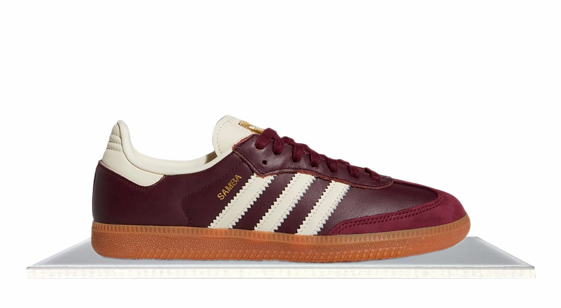 Thermoregulating Interior Soft Footbed Mold Adidas Samba Maroon Bordeaux Cream