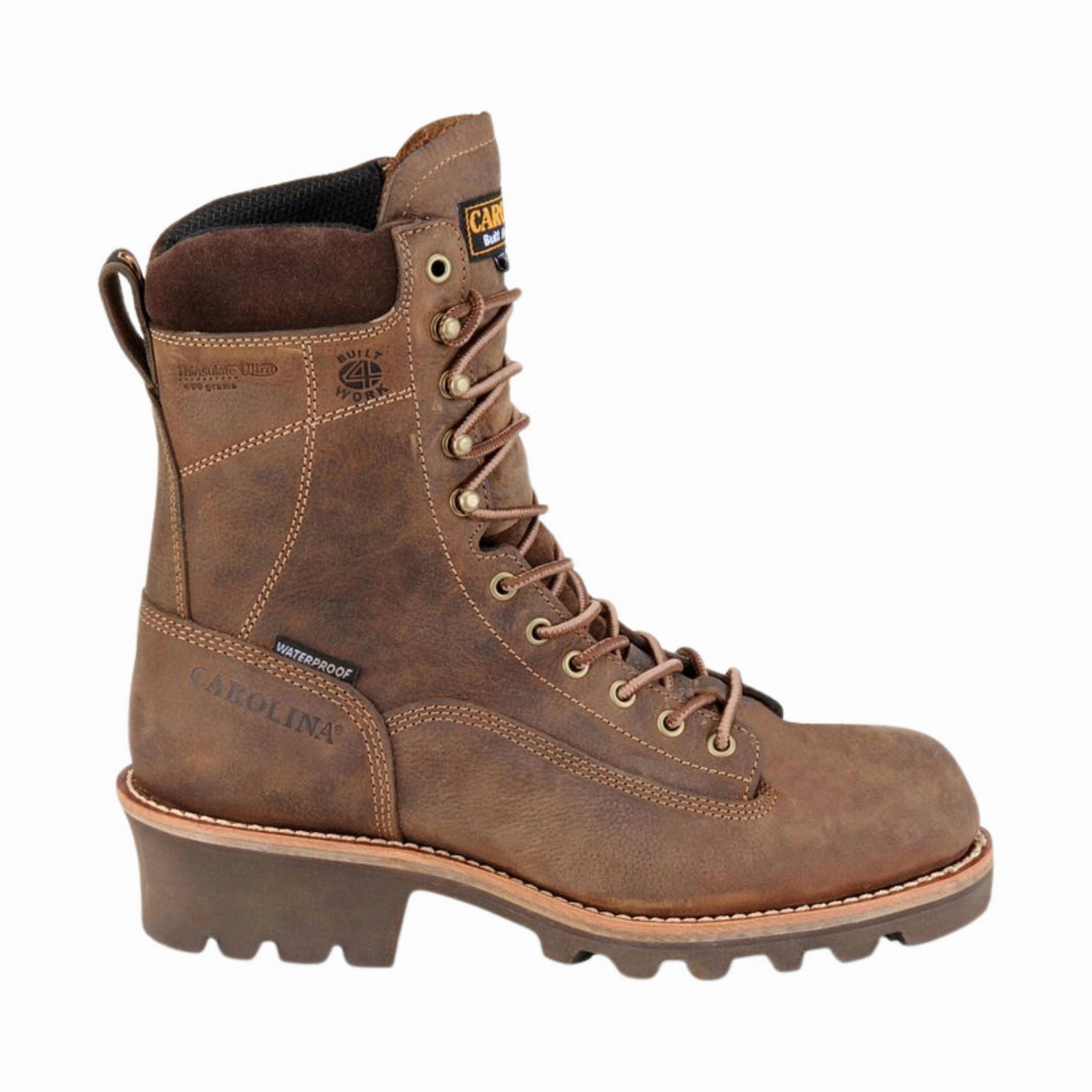 Easy Layer Carolina Men's Birch 8 Inch Insulated Composite Toe Logger Work Boot - Dark Brown