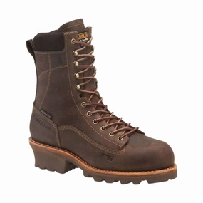 Mud Resistant Night Travel Carolina Men's Birch 8 Inch Insulated Composite Toe Logger Work Boot - Dark Brown