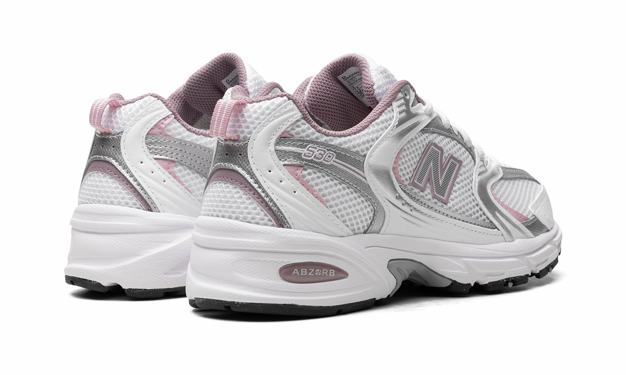 530 "White/Silver Metalic/Ice Wine/Mid Century Pin" Asics FlyteFoam shiny shoes