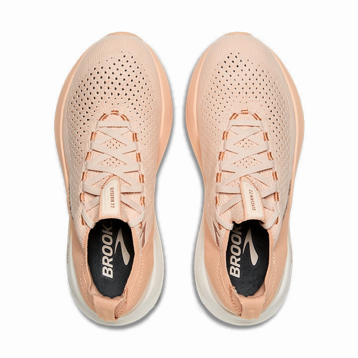 Enhanced Ground Contact Zones running in smooth tracks shoes Brooks Women's Glycerin StealthFit 22 Almond