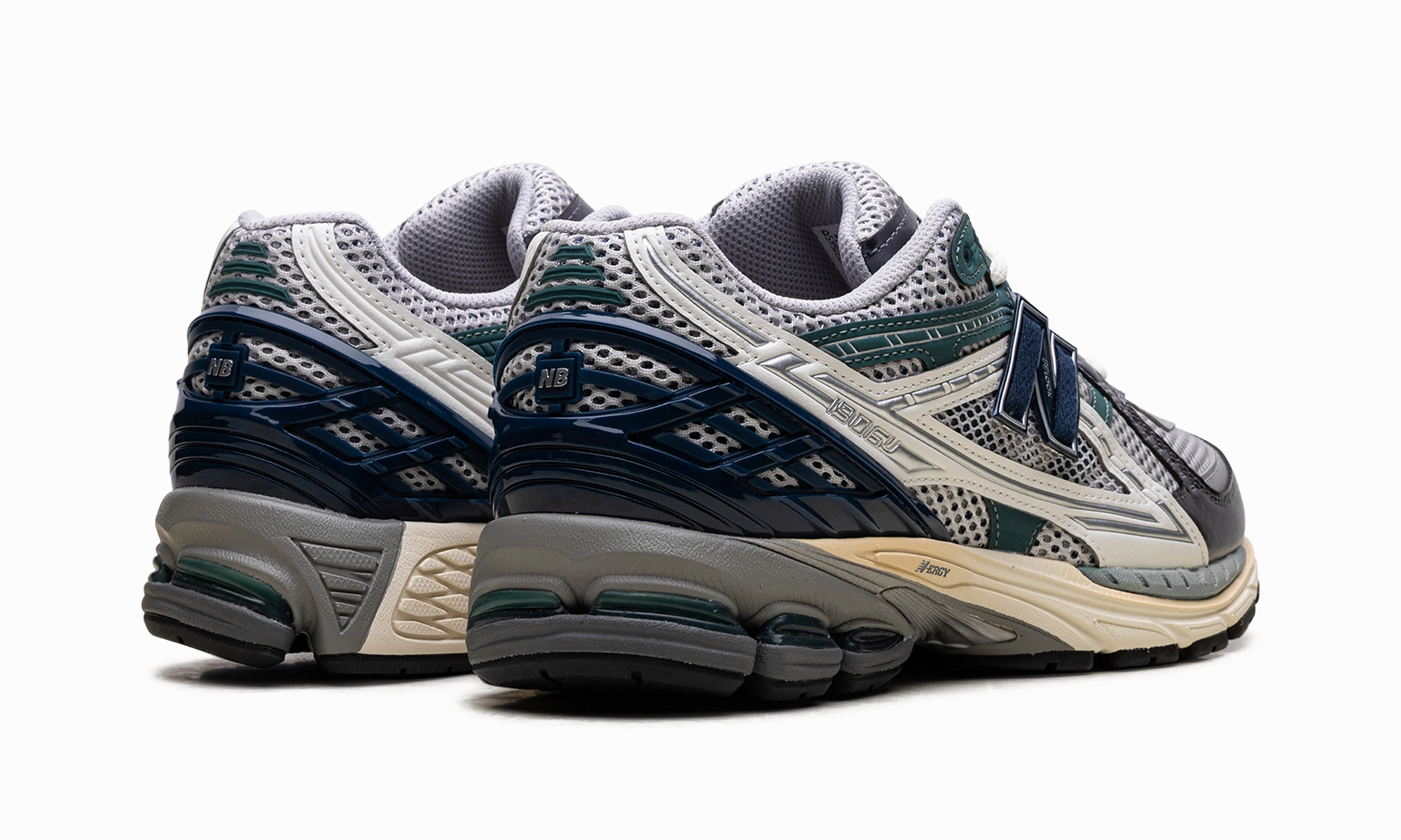 Solid - colored plant - themed running option 1906R "Silver Metallic / Deep Ocean"