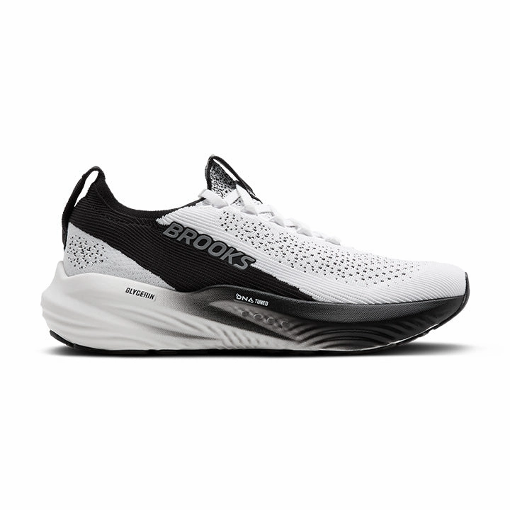 Brooks Women's Glycerin StealthFit 22 White/Black Lockdown Heel