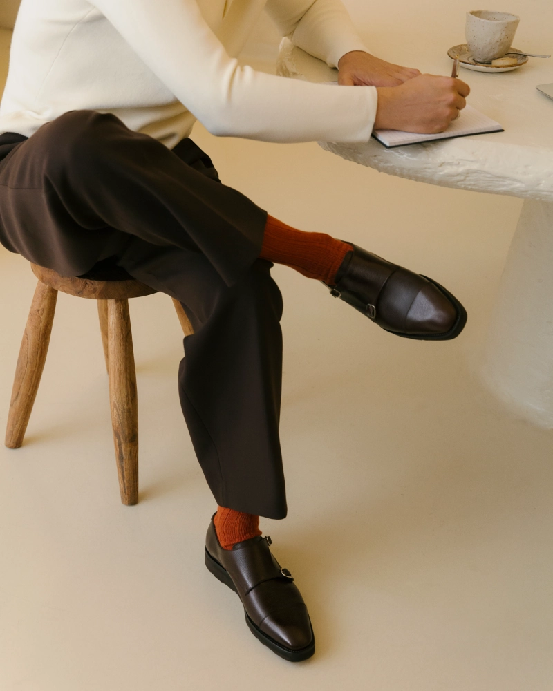 Brown Lightweight Monk Strap Shoe Cozy Design Time Saver