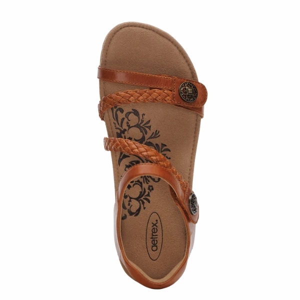 Aetrex Women's Jillian Cognac Breathable Shoes