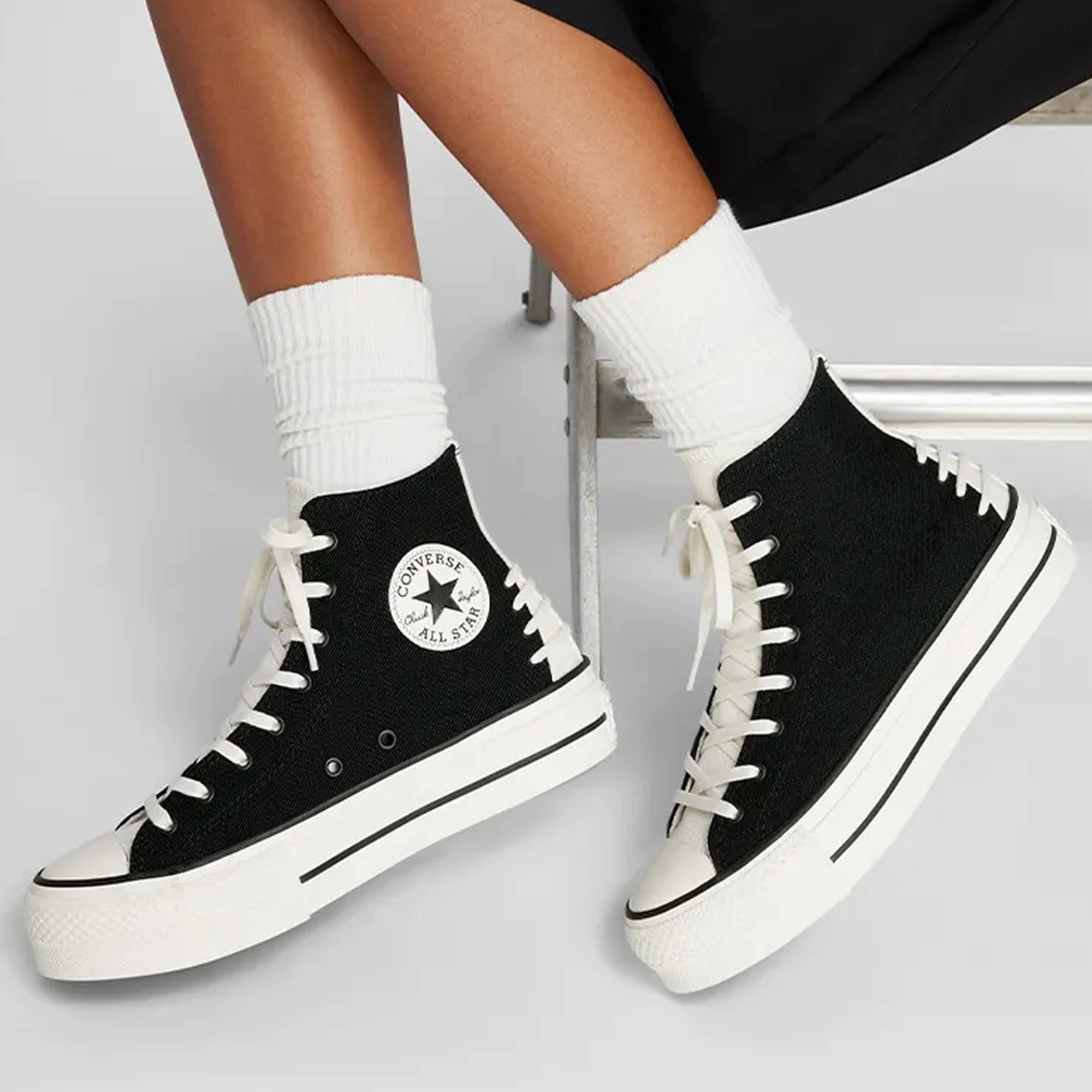 Converse | CHUCK TAYLOR ALL STAR LIFT PLATFORM CRAFTED { BLACK Urban Cool Trendy Look