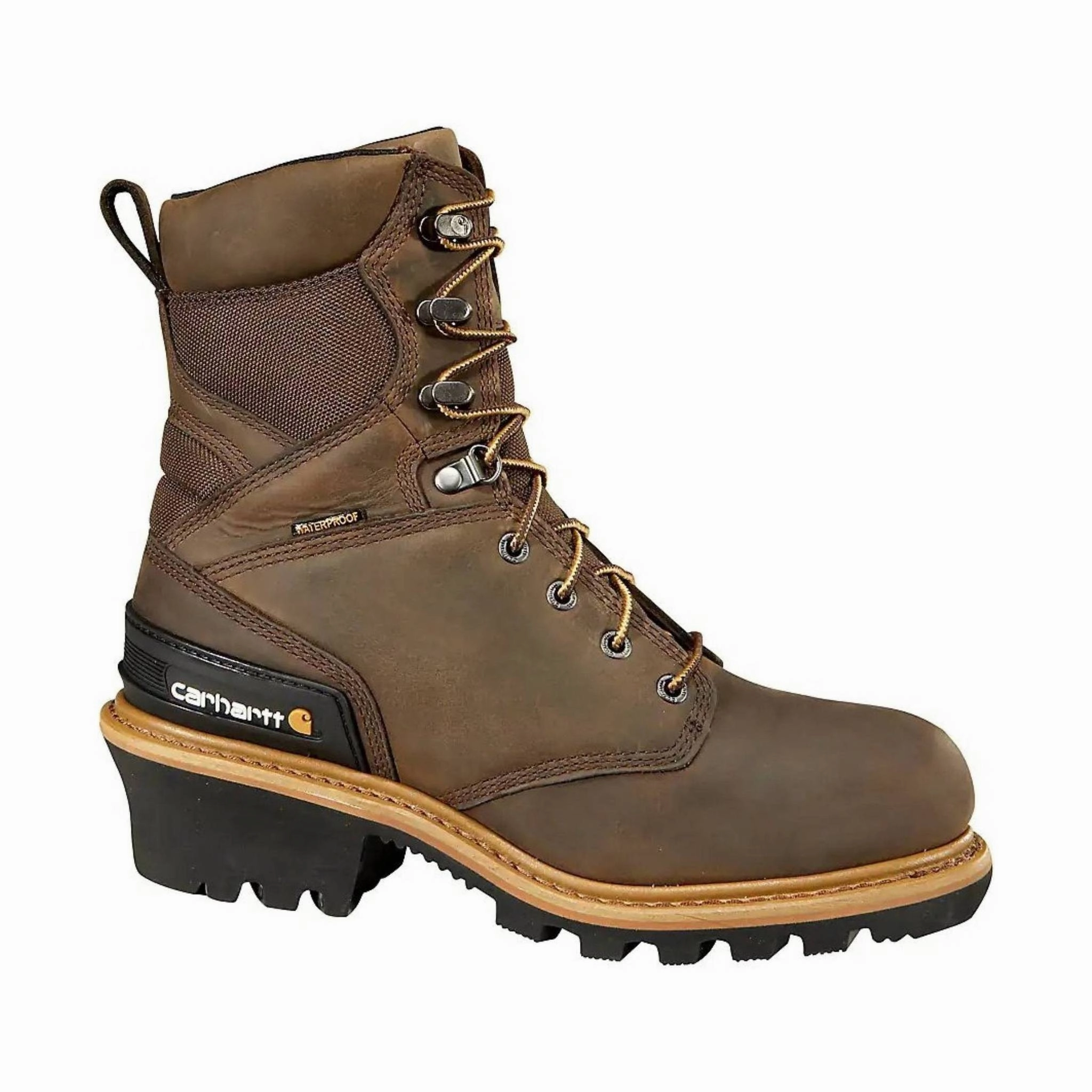 Easy Layer SlipResistant Carhartt Men's 8-Inch Insulated Composite Toe Climbing Boot - Crazy Horse Brown Oil Tanned