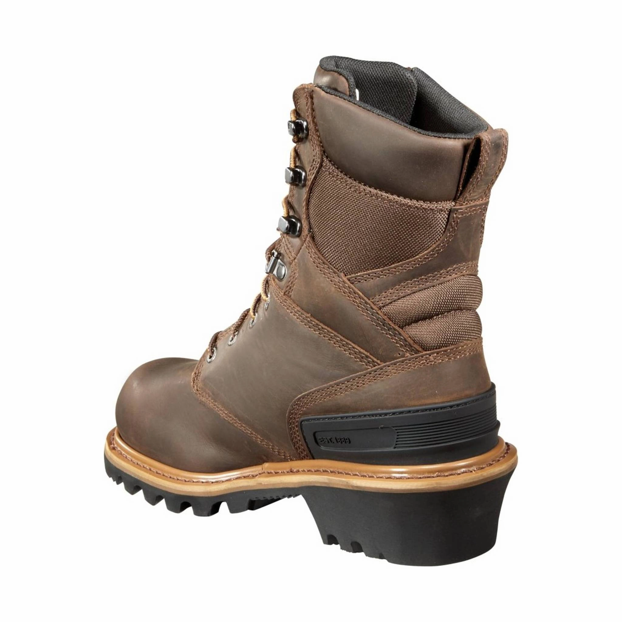 Carhartt Men's 8-Inch Insulated Composite Toe Climbing Boot - Crazy Horse Brown Oil Tanned Low Profile All Day Wear Smooth Form