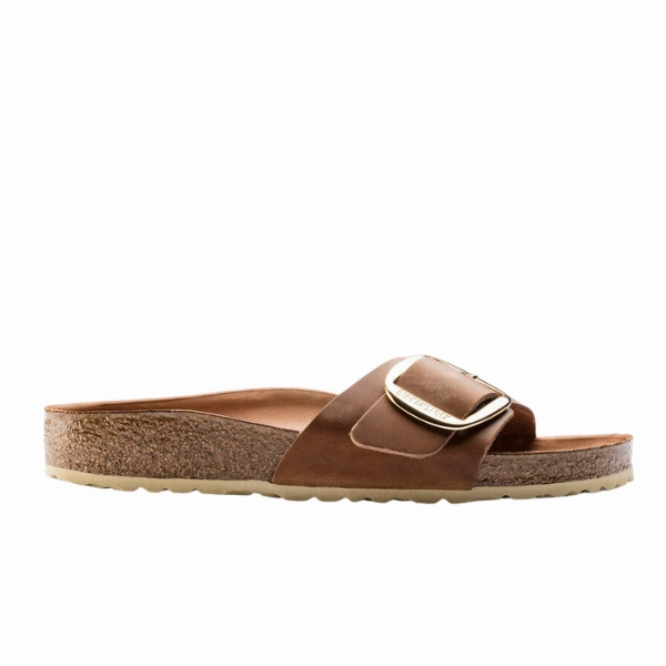 Flight Day Birkenstock Women's Madrid Big Buckle Cognac