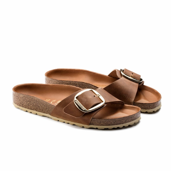 Footbed Padding Birkenstock Women's Madrid Big Buckle Cognac