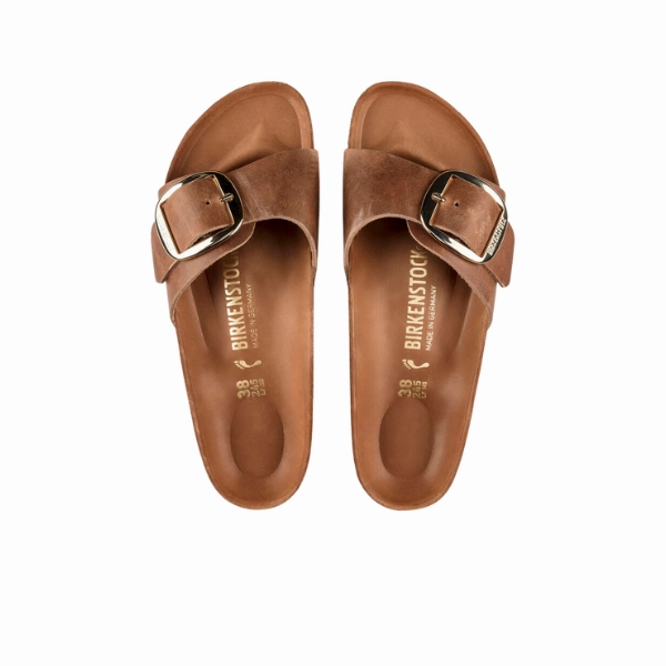 High Rebond Foam Birkenstock Women's Madrid Big Buckle Cognac