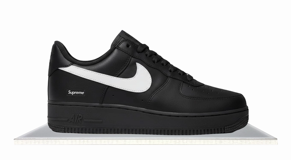 Air Force 1 Low Supreme Black White Port Run