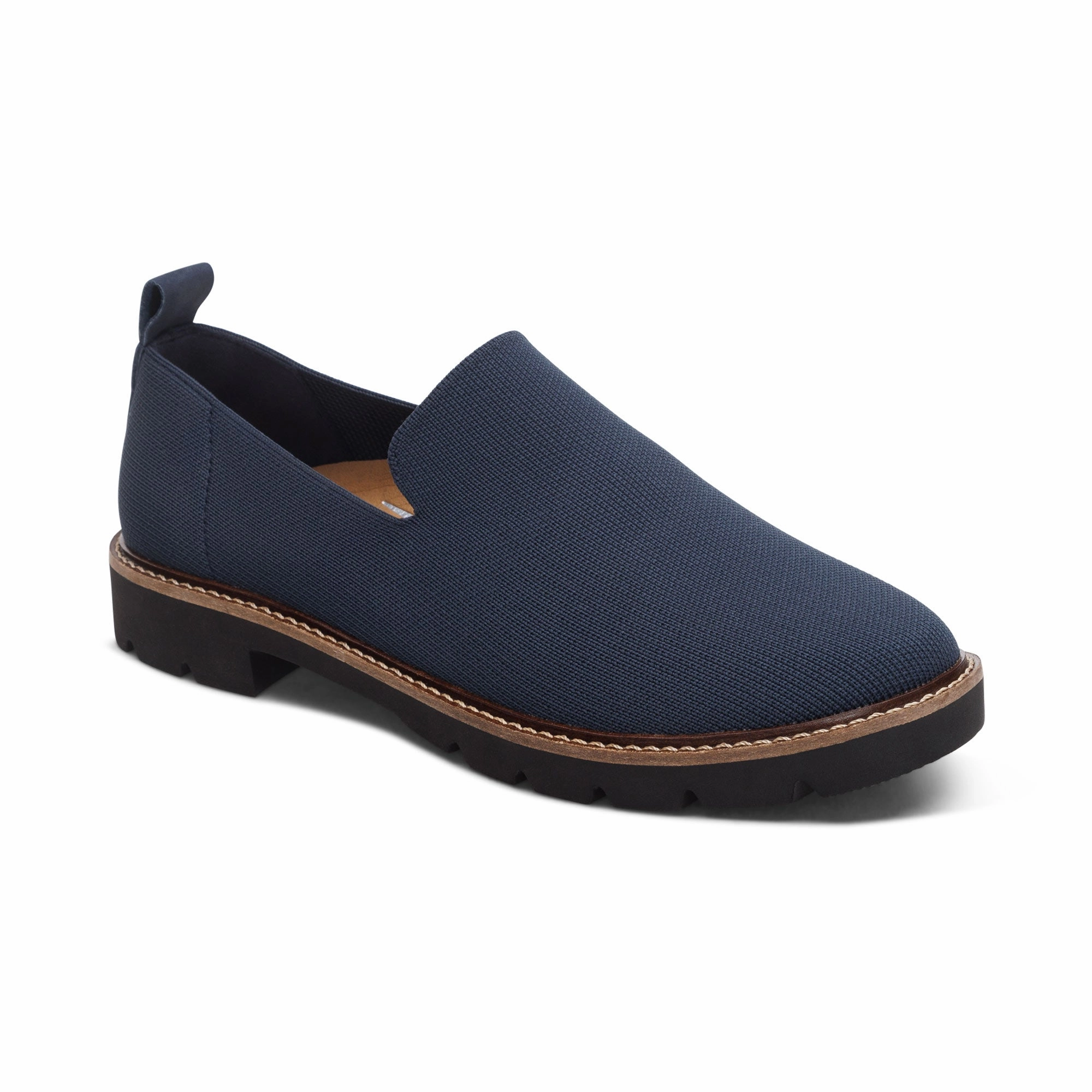 Stretchable Material Pavement Ready Chloe Slip-On Loafer - Navy