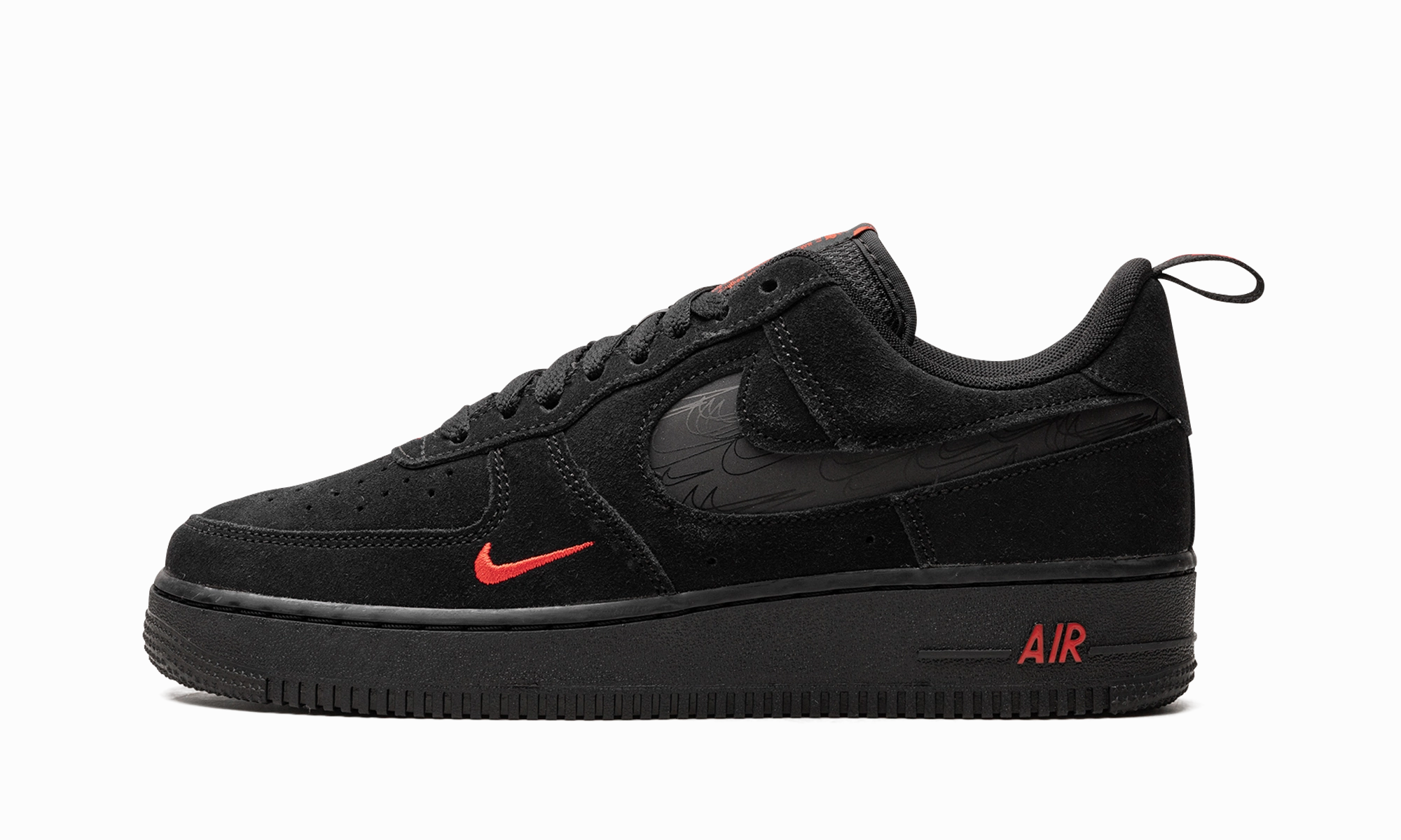 Air Force 1 Low "Multi Swoosh Black Crimson" Slip Resistant Outsole Port Run