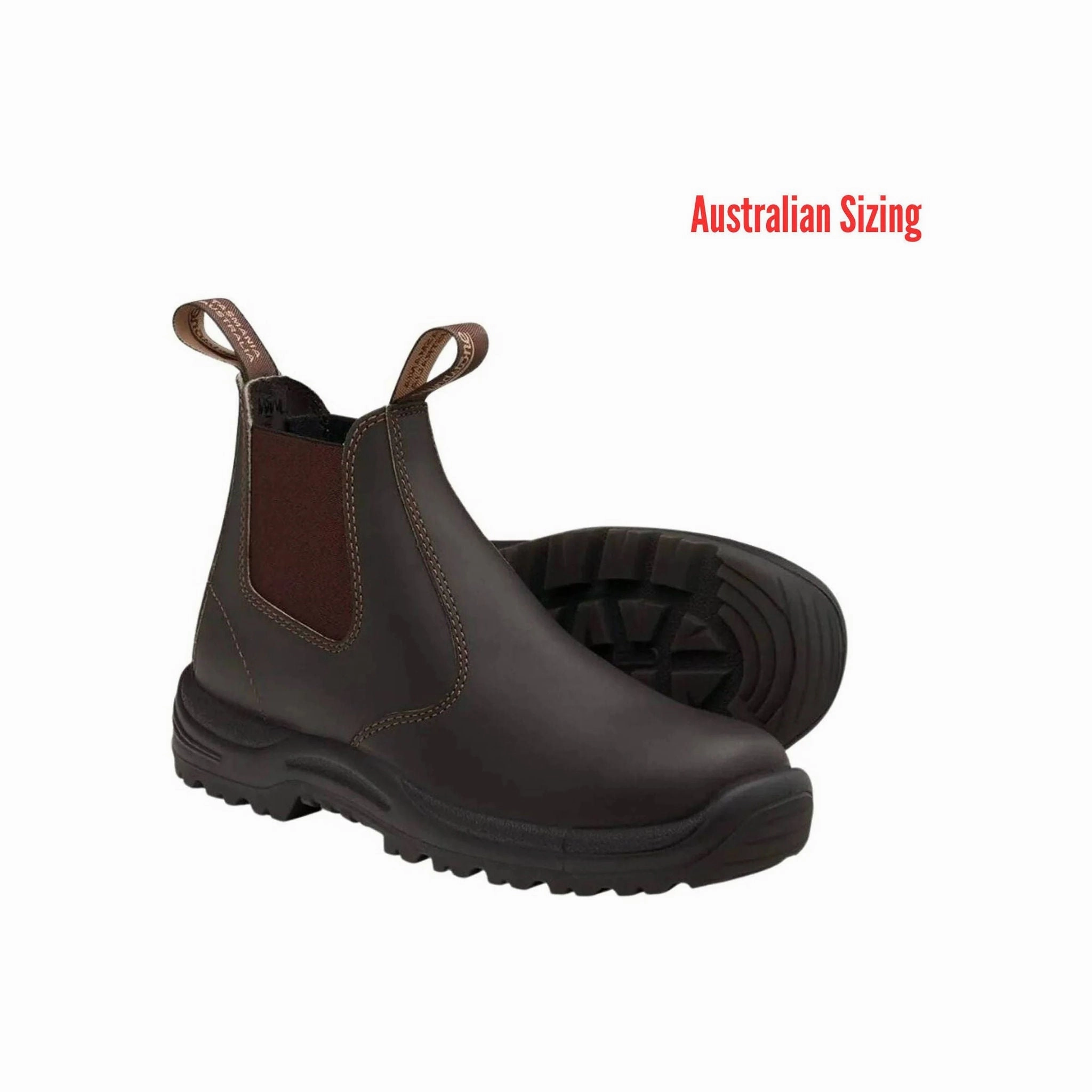 Blundstone Work Safety Boot Soft Toe - Stout Brown Heavy Terrain Reinforced Form Mountain Climber