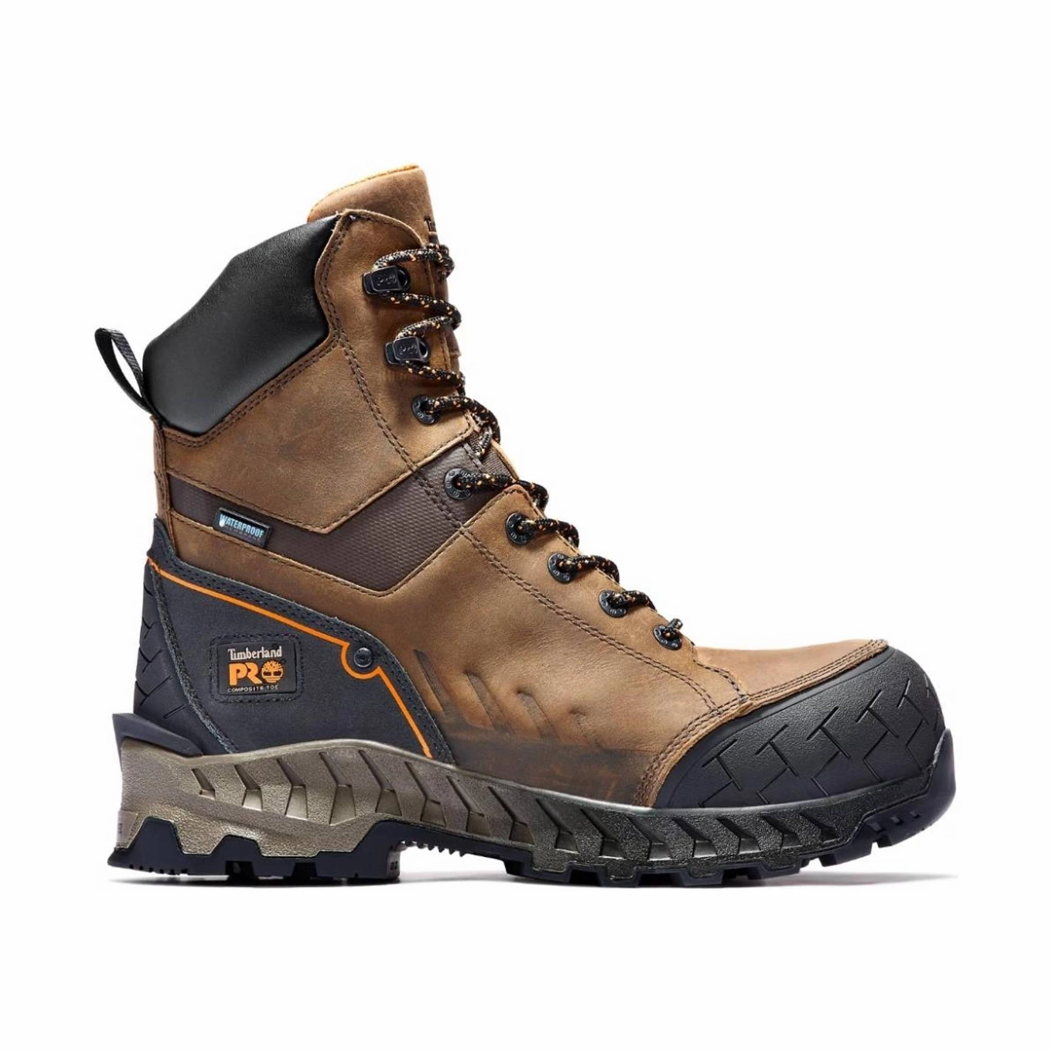 On-the-Go Wear Timberland Pro Men's Work Summit 8 Inch Composite Toe Work Boot - Distressed Brown Full-Grain