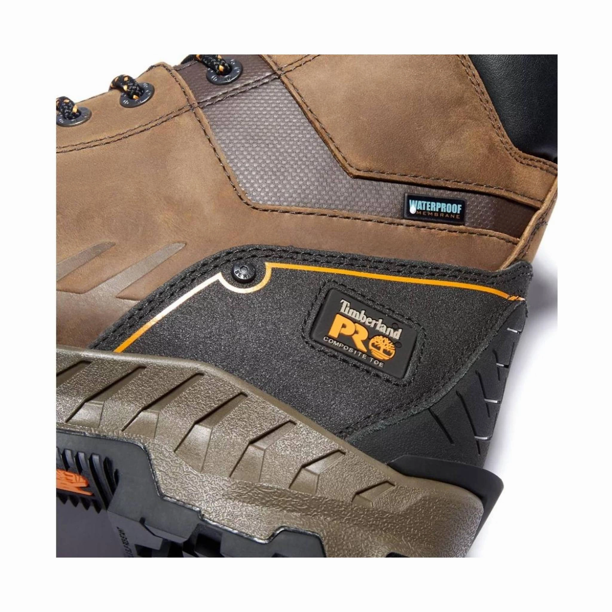 Timberland Pro Men's Work Summit 8 Inch Composite Toe Work Boot - Distressed Brown Full-Grain Comfort Ankle Support Quick Drying City Walking