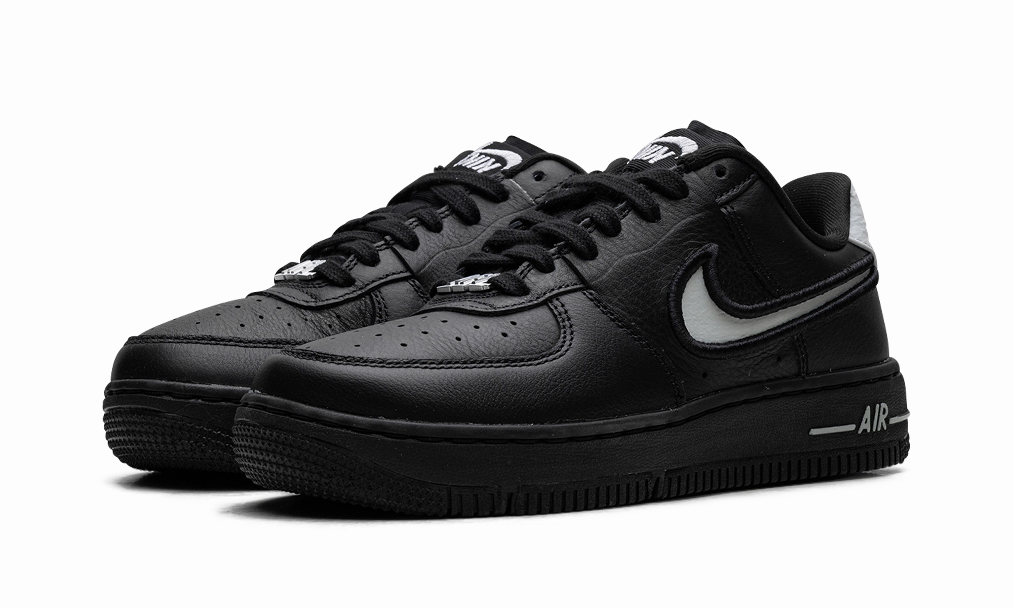 Air Force 1 Low WMNs "Dance Pack - Black Metallic Silver" Foam Wedge Platform Gentle Fit