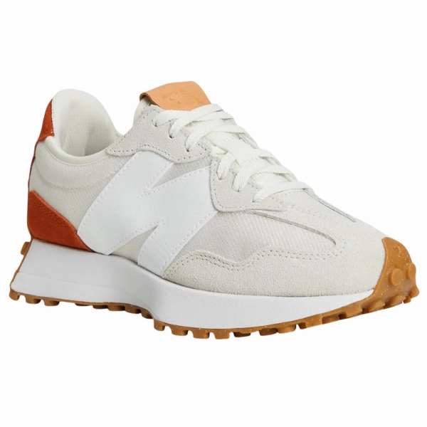 Dark - colored high - mileage shoe endurance New Balance Women's 327 White/Brown