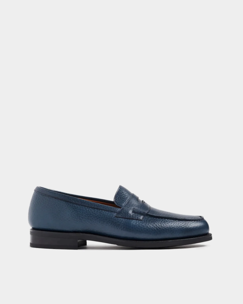 Navy Leather Loafer Dynamic Support System