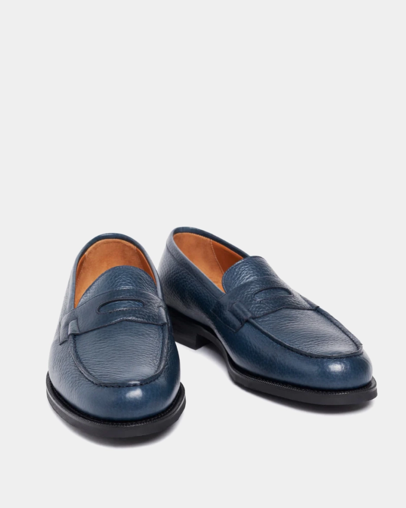 Navy Leather Loafer Rain Path Leap Step