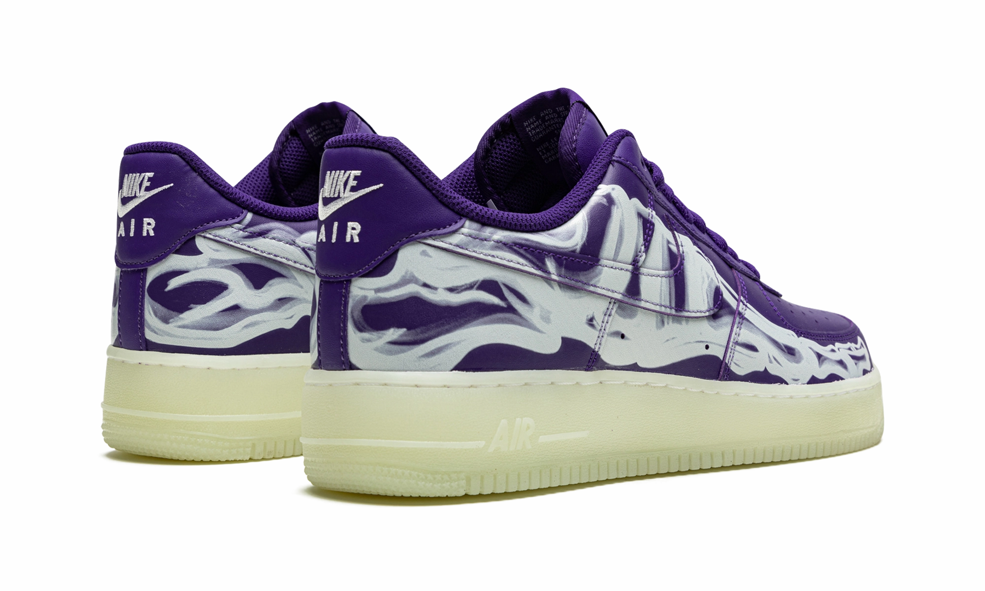All Walks Soft Padding Air Force 1 Low '07 QS "Purple Skeleton Halloween"