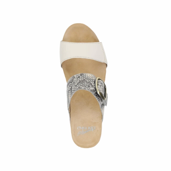 Comfortable Sandals for Men Dansko Women's Shannon Snake/Ivory Leather