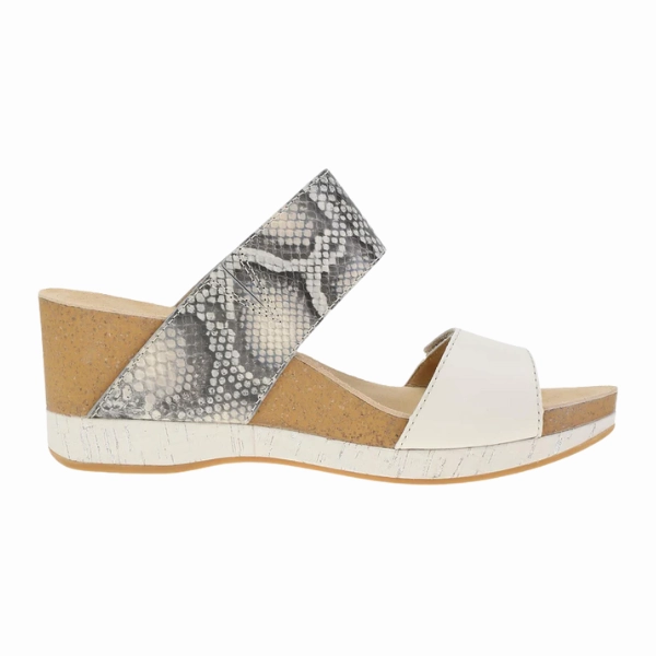 Slip Resistant Tread Design Dansko Women's Shannon Snake/Ivory Leather