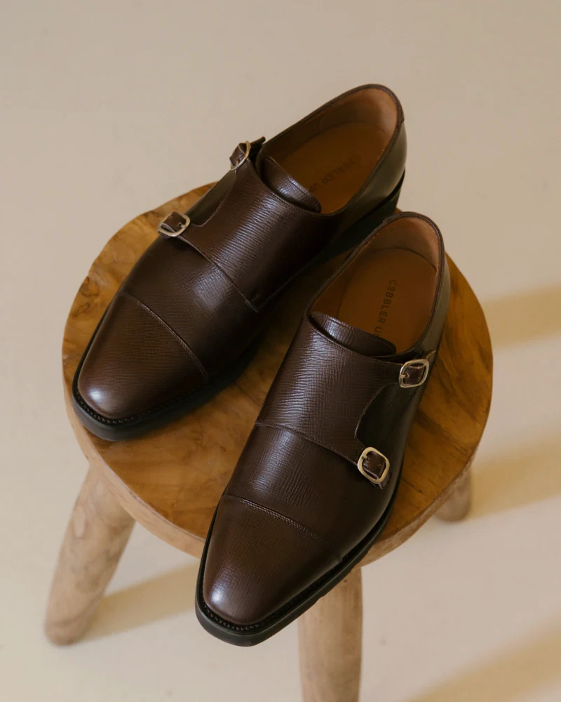 Food Tour School Jog Dark Brown Lightweight Monkstrap Shoe
