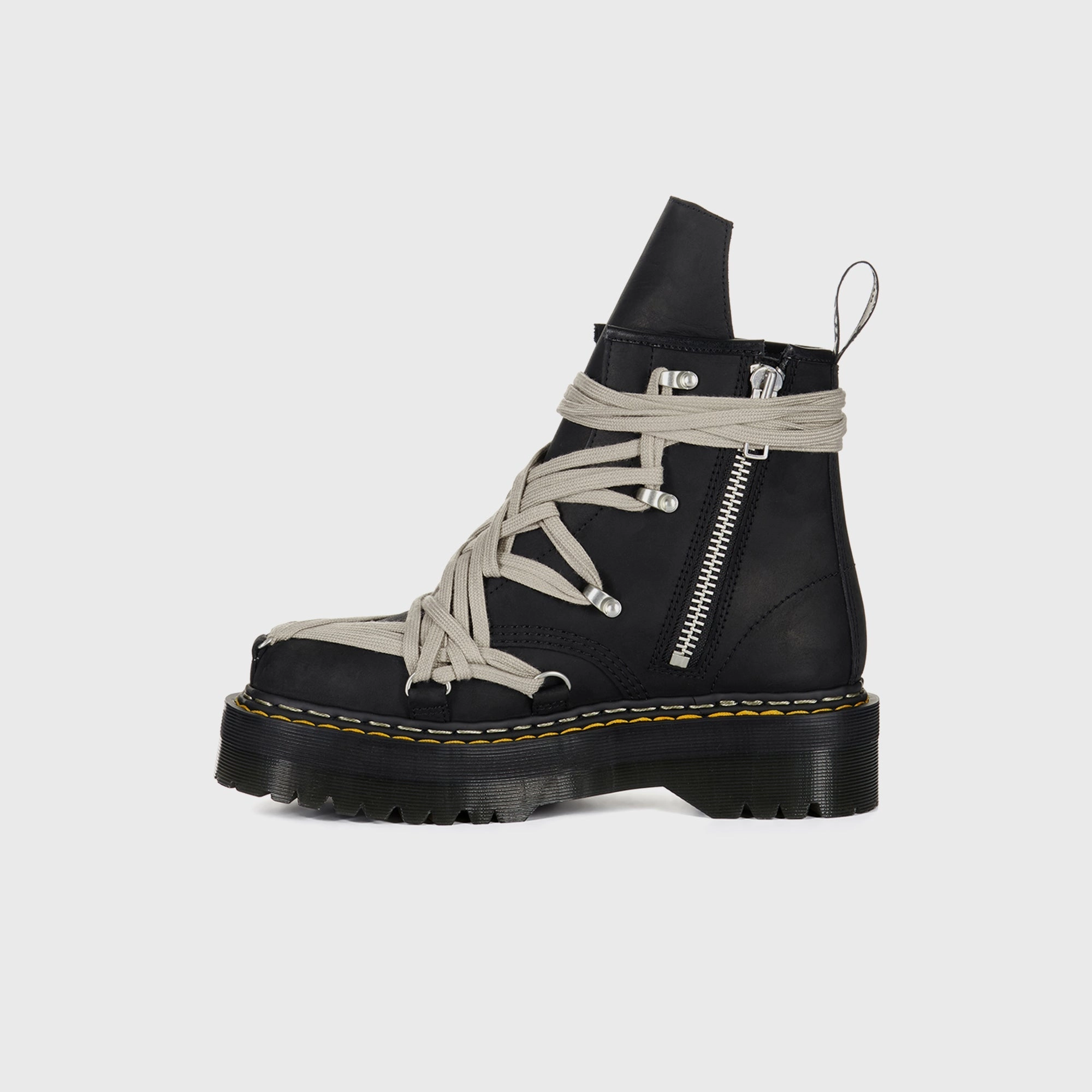 Cushioned Step Windy Weather Dr. Martens x Rick Owens DRKSHDW 1460 Quad Sole Megalace? Boot - Black